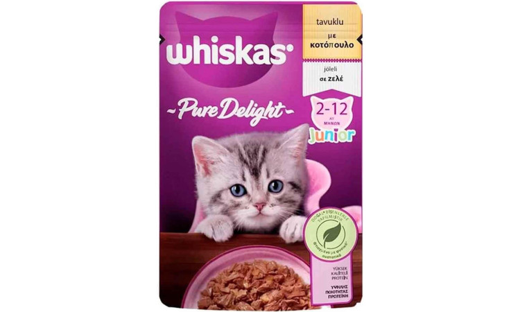 WHİSKAS POUCH PURE DELİGHT JUNİOR TAVUK 85 GR